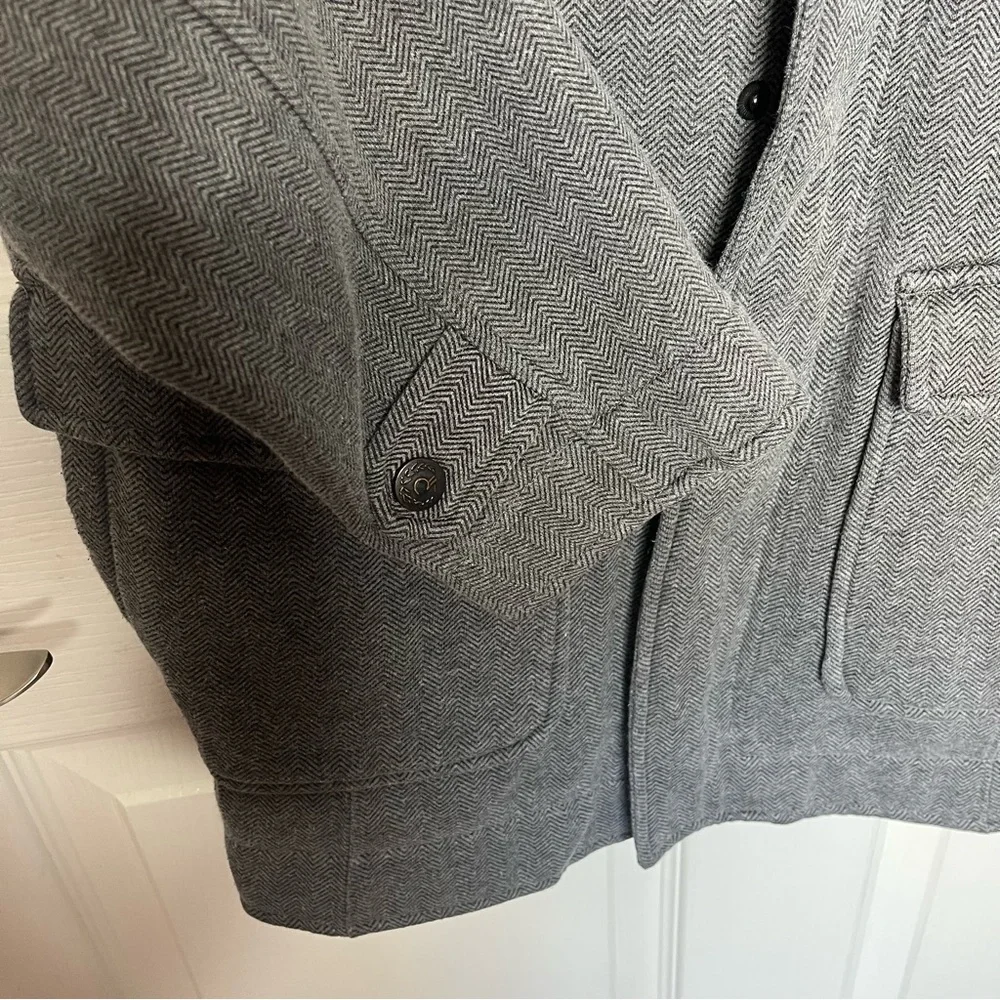 Ezekiel Gray Herringbone Print Mens Jacket Size L Field Utility